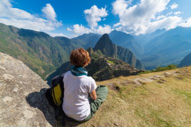 Yukarıdan, Peru Machu Picchu bakarak turizm
