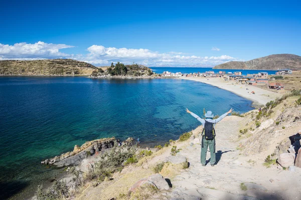 Mulher na Ilha do Sol, Lago Titicaca, Bolívia — Fotografia de Stock