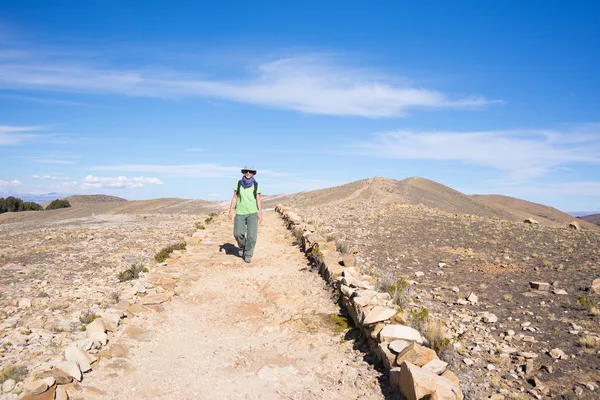 Adventures on Island of the Sun, Titicaca Lake, Bolivia — Stock Photo, Image