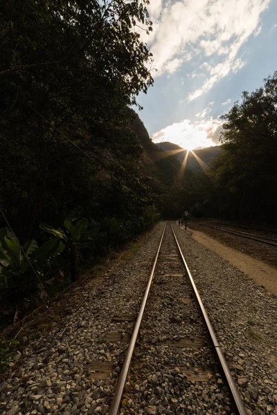 Railway track to Machu Picchu village, Peru — Stock Photo, Image