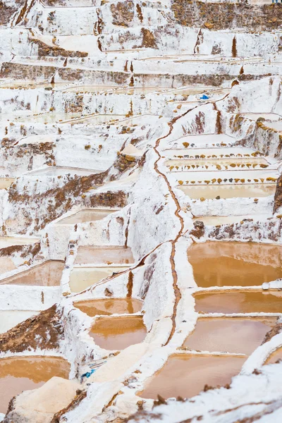 Bassins de sel en terrasses dans les Andes péruviennes — Photo