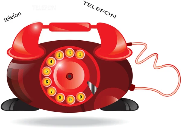 Rotes Telefon — Stockvektor