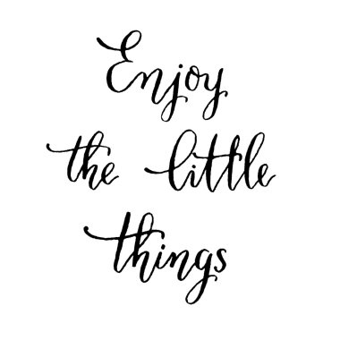 Vektör yazı küçük şeyler el keyfini çıkarın. Modern hat