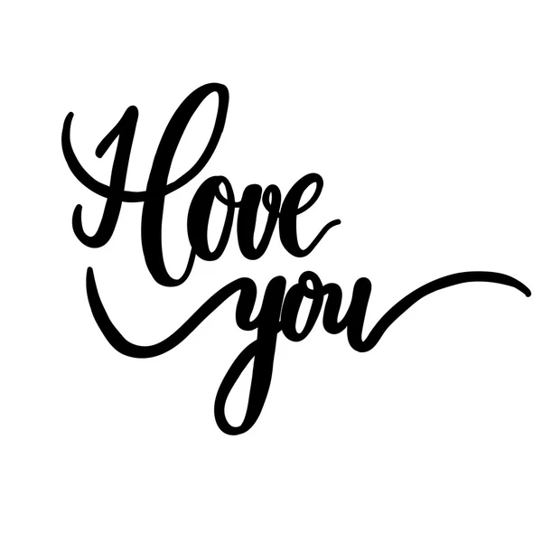 I love you, hand lettering vector. Modern calligraphy pen and in — Stock Vector