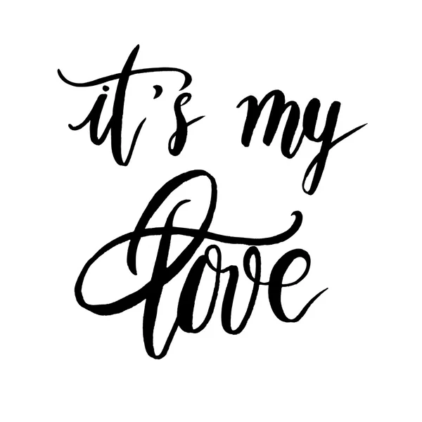 Het is mijn liefde, hand belettering vector. Moderne kalligrafie pen en — Stockvector