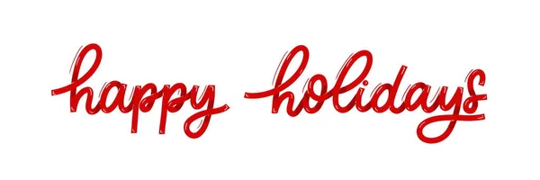 Joyeux Noël Inscription Lettrage Main Rouge Pour Conception Vacances Hiver — Image vectorielle