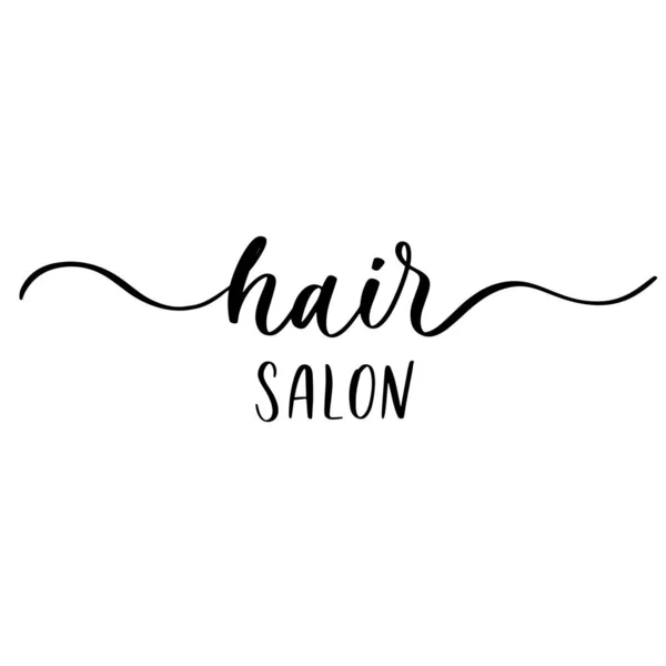 Hair Salon Vector Calligraphic Inscription Smooth Lines Names Logos Firms — Stock Vector