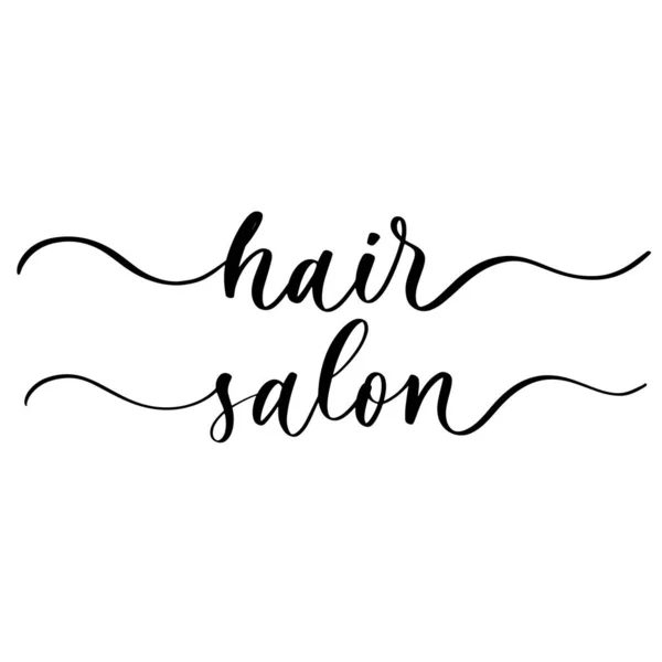 Hair Salon Vector Calligraphic Inscription Smooth Lines Names Logos Firms — Stock Vector