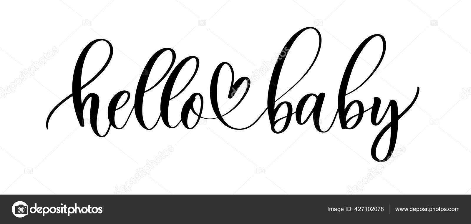 Hello Baby vector handwritten calligraphy lettering text. Kids