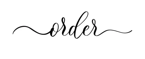 Ordre Inscription Calligraphie Dessinée Main — Image vectorielle