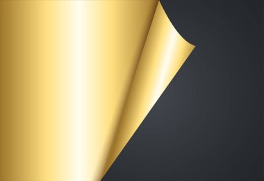 Kağıt kıvrımlı altın pankart. Kara Cuma Altın İndirim afişi