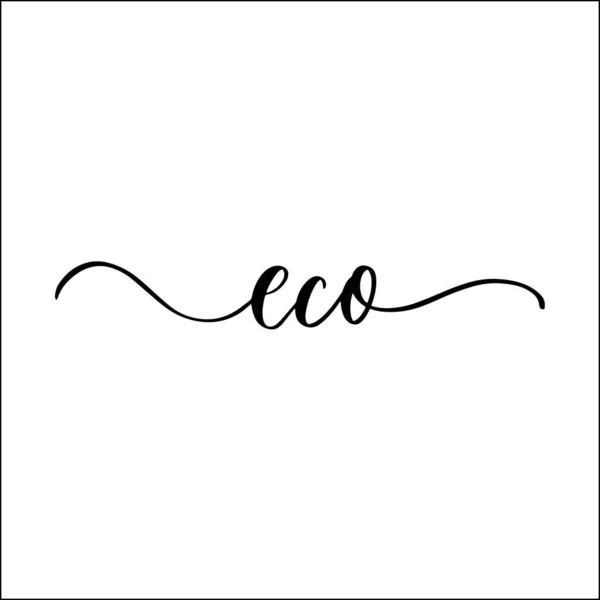 Eco Nature Lettrage Main Éco Étiquette Autocollant — Image vectorielle