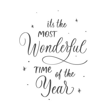 Yılın en güzel zamanıdır. Tatil yılbaşı el yazısı..