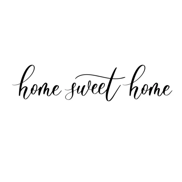 Home Sweet Home Handwritten Black Text White Background — Stock Vector