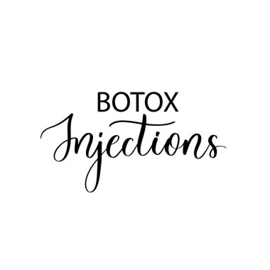 Botoks enjeksiyonları - el çizimi kaligrafi yazması.