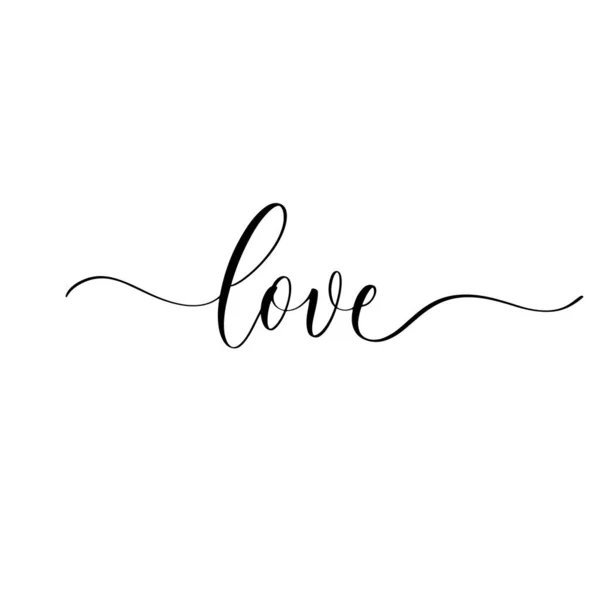 Láska - ručně kreslený kaligrafický nápis. — Stockový vektor