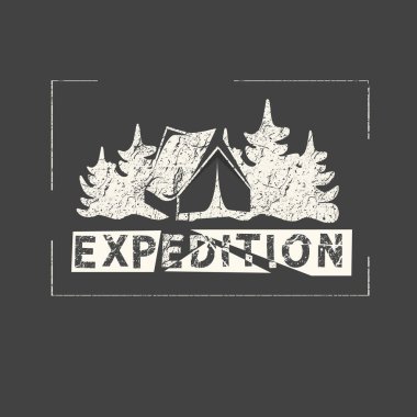 Keşif gezisi. Grunge klasik tabiri. Tipografi, tişört grafikleri, baskı, poster, afiş, slogan, broşür, kartpostal.