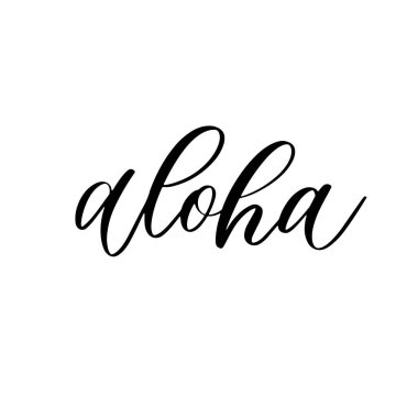 Aloha - el çizimi yazı ve el yazısı.