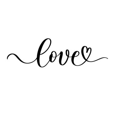 Aşk - Rusça kaligrafik bir yazı.