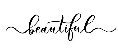 Güzel - düz çizgileri olan vektör kaligrafik yazı