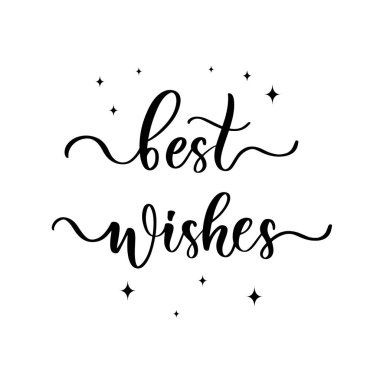 En iyi dileklerimle, el yapımı tatil ve Noel vektör tipografisi. Yeni yıl kartı dekorasyonu. Arkaplanda izole edilmiş alıntı