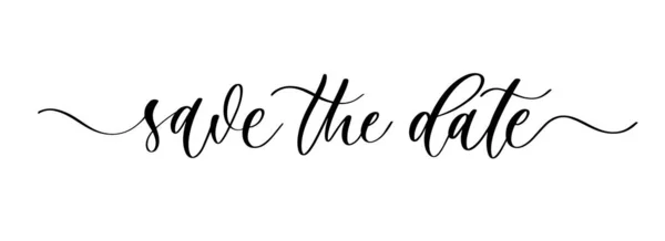 Tarihi kaydet. Düğün davetiyesini süslemek için dalgalı ve zarif bir yazı.