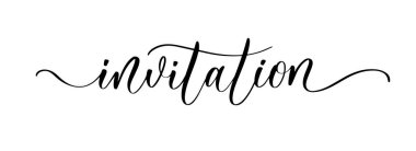 Davetiye. Tatillerde dekorasyon için dalgalı ve zarif yazı yazımı