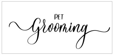 Hayvan bakımı. Dekorasyon için dalgalı ve zarif hat yazımı