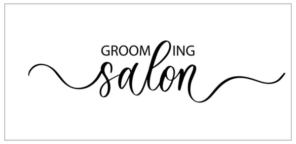 Grooming Salon Wavy Elegant Calligraphy Spelling Decoration — Stock Vector