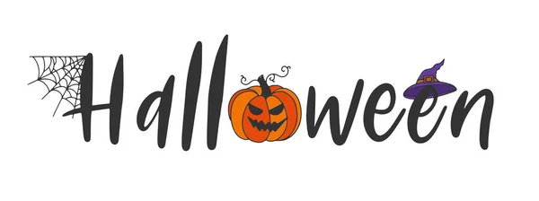 Halloween Hand Bokstäver Text Banner Vektor — Stock vektor