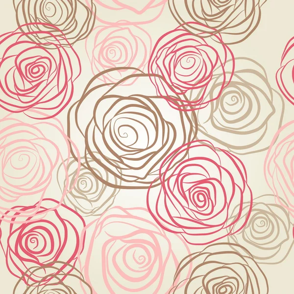 Seamless pattern with flowers roses vector — Stock Vector