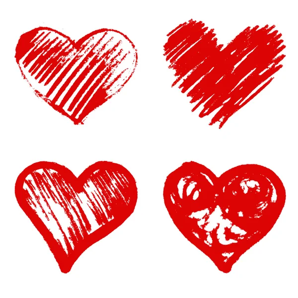 4 kırmızı kalp vektör kümesi