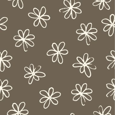 kahverengi zemin vektör papatya desen