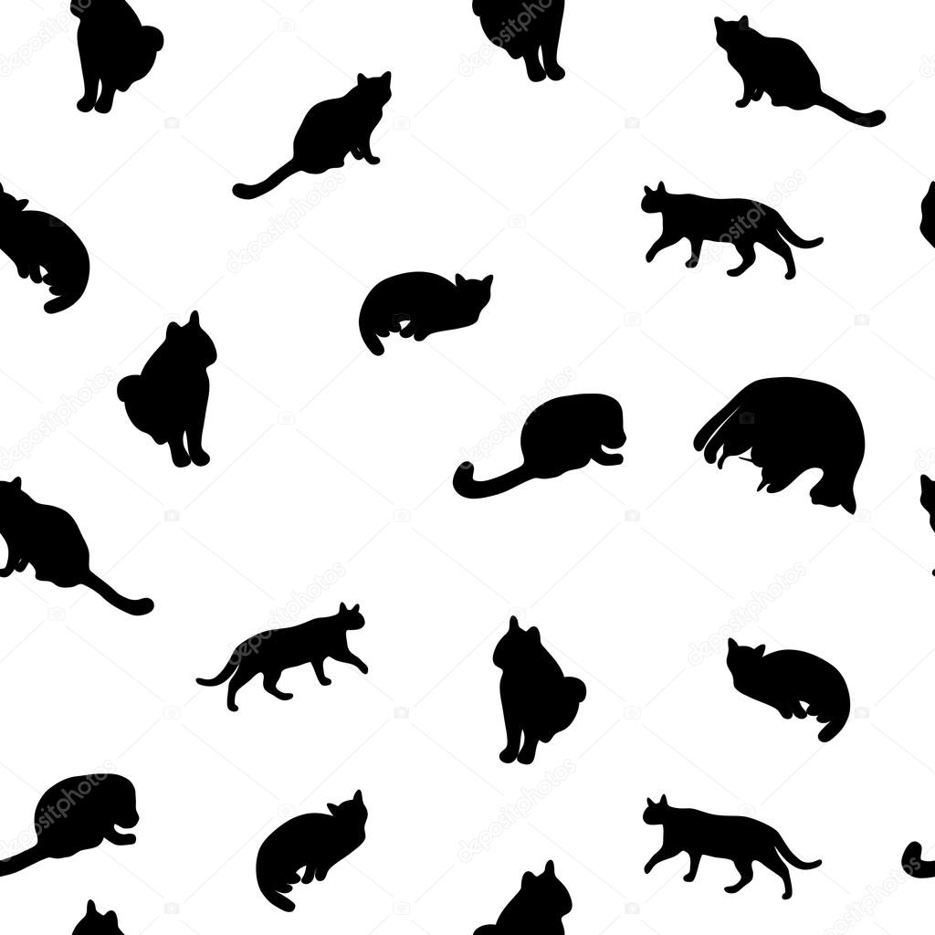 pattern of cats in different poses vector