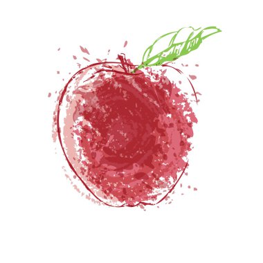 su sıçramalarına vektör ile kırmızı elma