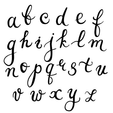 Alfabe vektör vektör el çekilmiş.