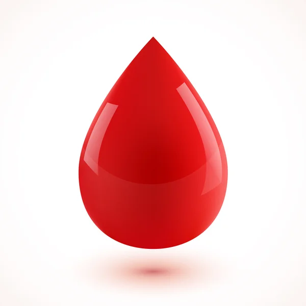 Vermelho brilhante realista 3D vetor gota de sangue —  Vetores de Stock