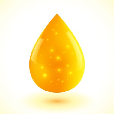 Beyaz izole sarı vektör sıvı damla