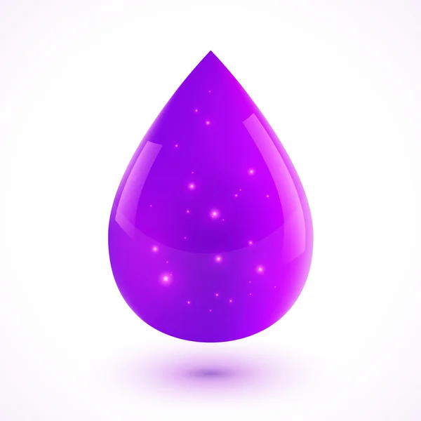 Violet vloeibare geïsoleerde vector drop — Stockvector