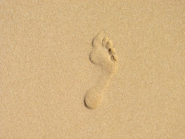 Barefoot footstep on the sand