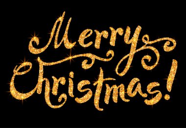 Vektör Merry Christmas altın glitter işareti