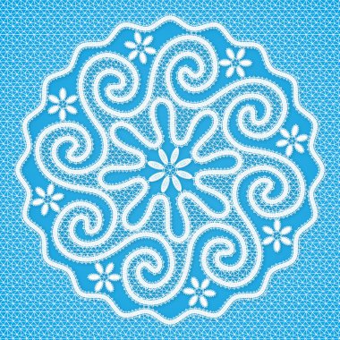 Beyaz dantel yuvarlak peçete Rus Vologda dantel tarzı