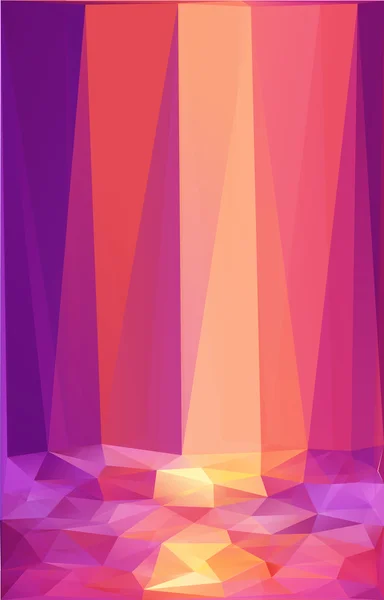 Pink and orange triangles abstract vector poster background — Stock Vector