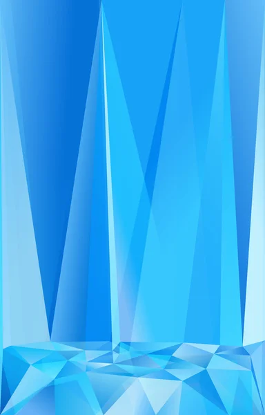 Blauwe driehoekjes abstract vector poster achtergrond — Stockvector
