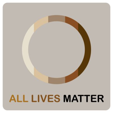 Çemberli, vektör illüstrasyonlu Tüm Yaşamlar Madde kartı şablonu 