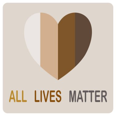 Tüm Yaşamlar Madde Kart şablonu kalp, vektör illüstrasyonu 