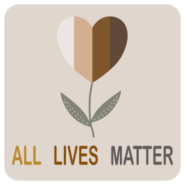 Çiçekli, vektör illüstrasyonlu Tüm Yaşamlar Madde Kartı şablonu 