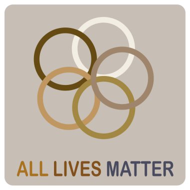 Tüm Yaşamlar Madde Kart şablonu daireleri, vektör illüstrasyonu 