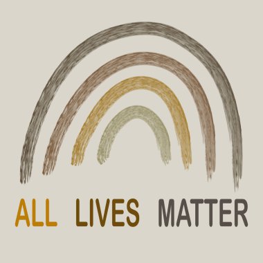 Gökkuşağı ve vektör illüstrasyonlu Tüm Yaşamlar Madde Kartı şablonu 