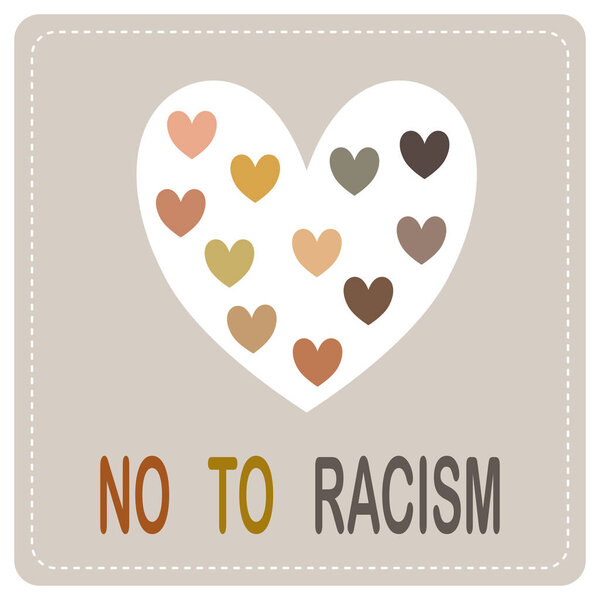 All Lives Matter card template with hearts, vector illustration 